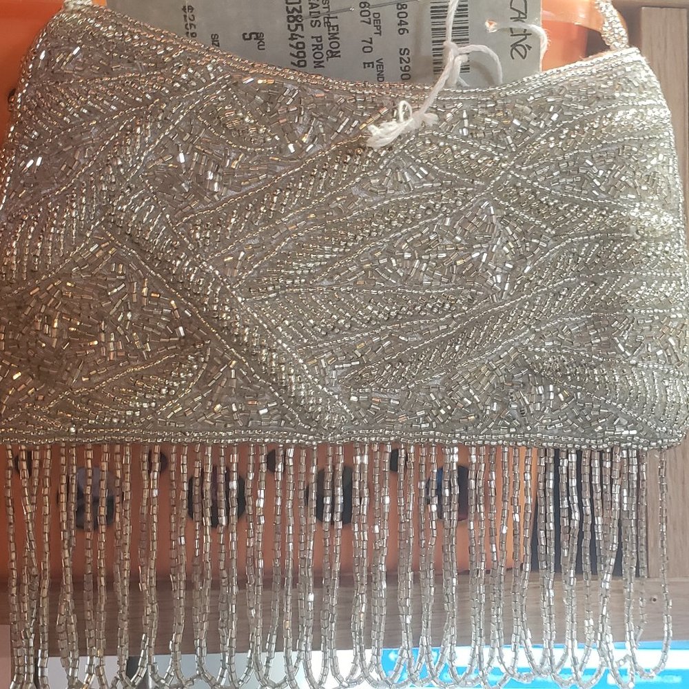Vintage Cache Silver beaded bag